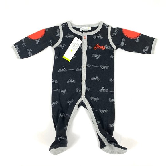 3/$25 Petit Lem Baby Footie Pajama One Piece Motorcycles 0-3M - Picture 1 of 5